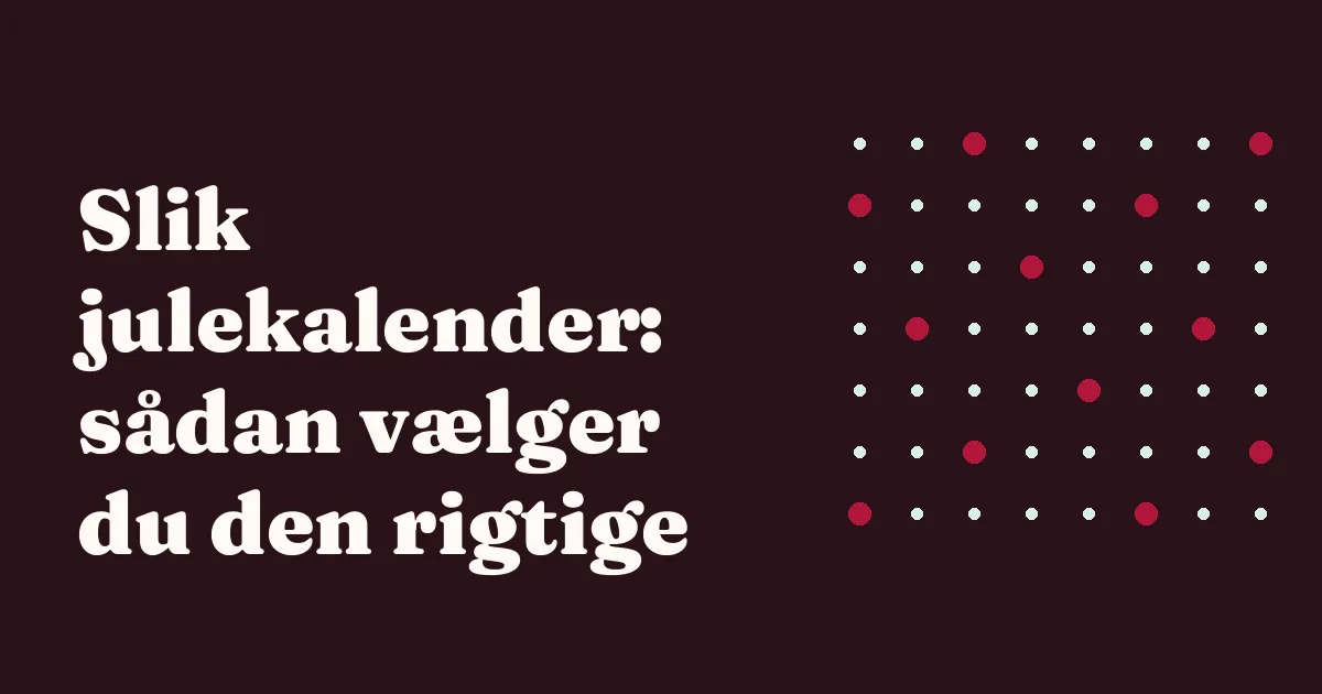 Julekalender med slik, lakrids og chokolade på et bord